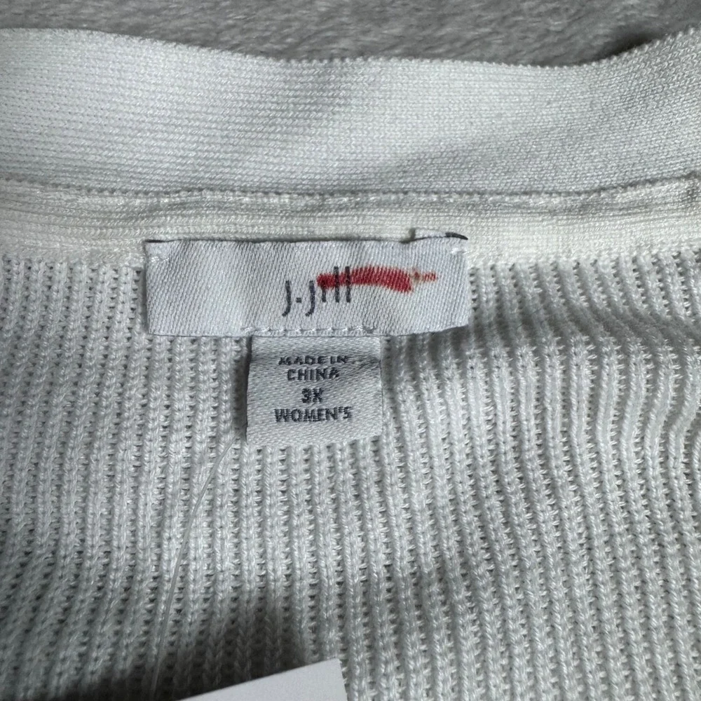 NWT J Jill Womens Open Front Knit Cardigan Sweater‎ 3X White Lightweight